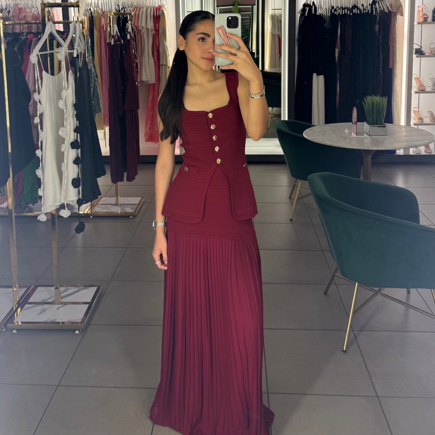 Brielle Pleated Skirt Set- More Colors