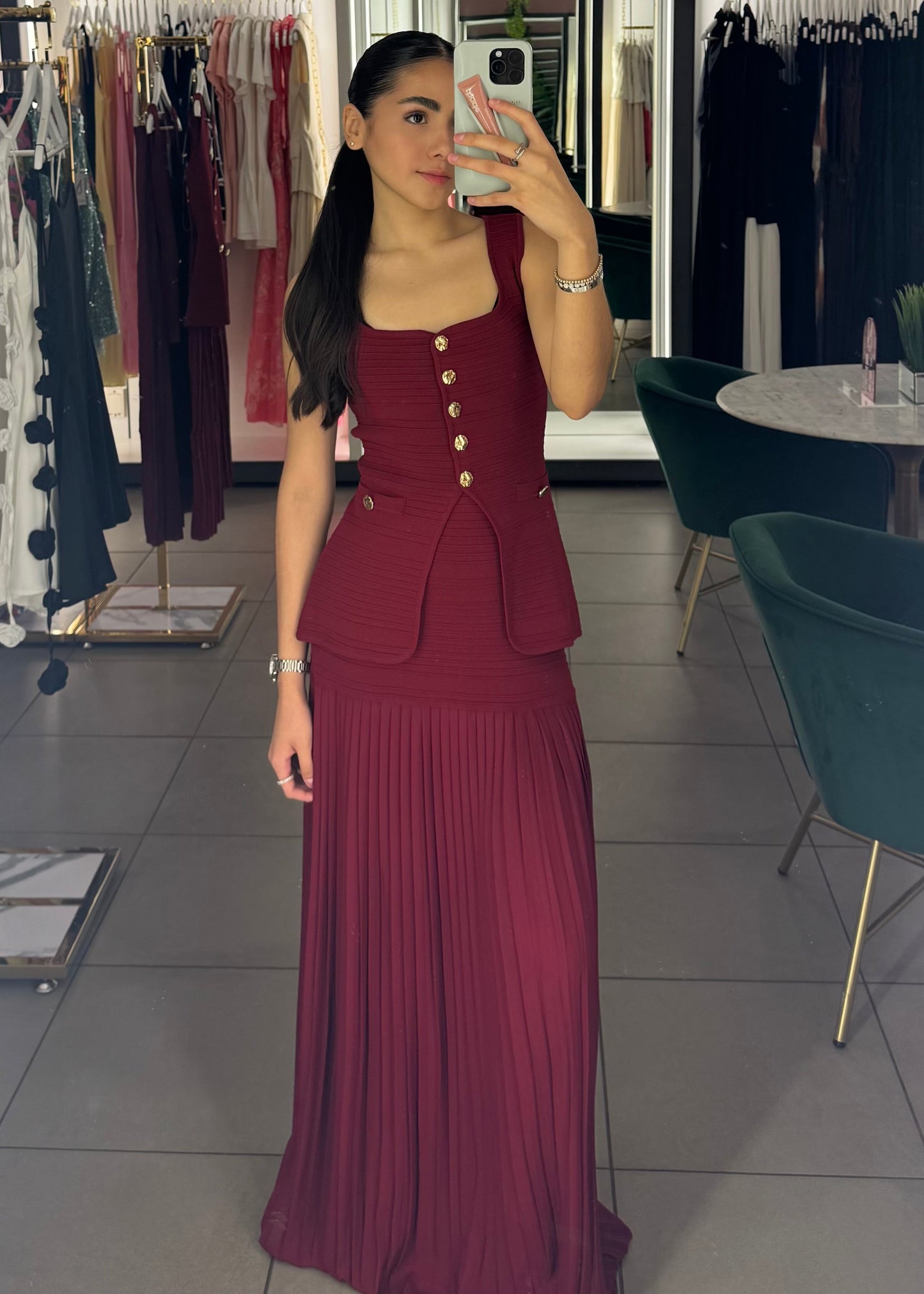 Brielle Pleated Skirt Set- More Colors