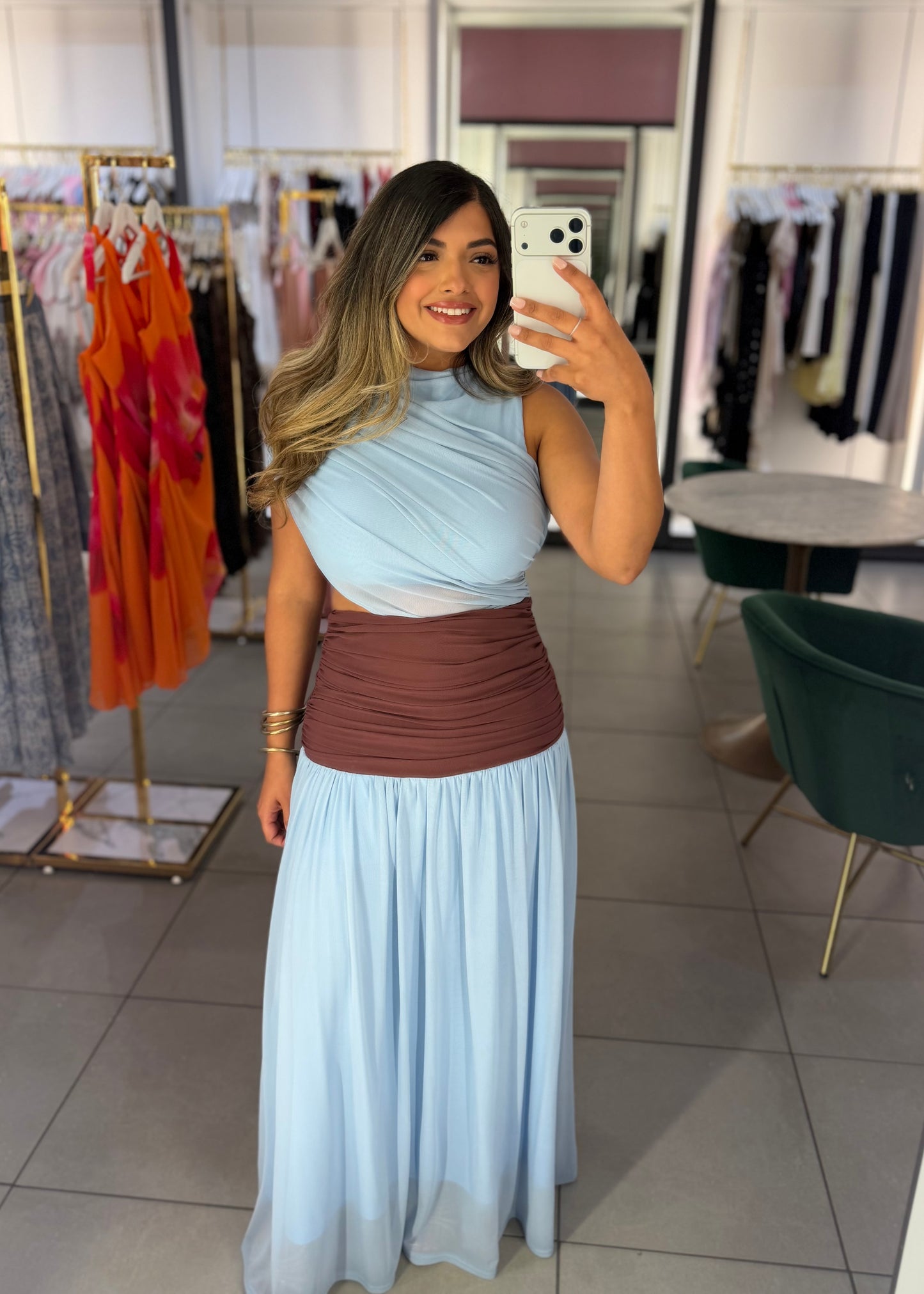 Sofia Contrast Maxi Dress