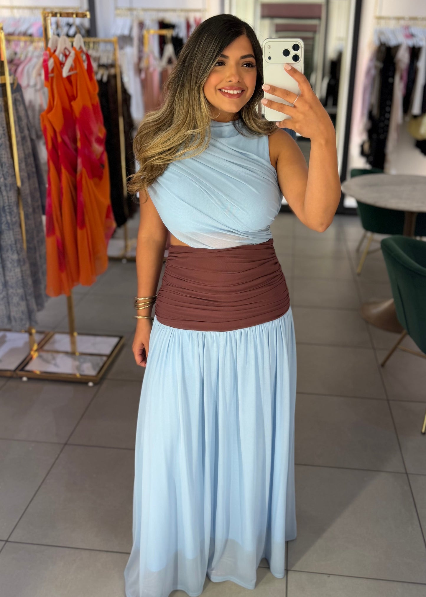 Sofia Contrast Maxi Dress