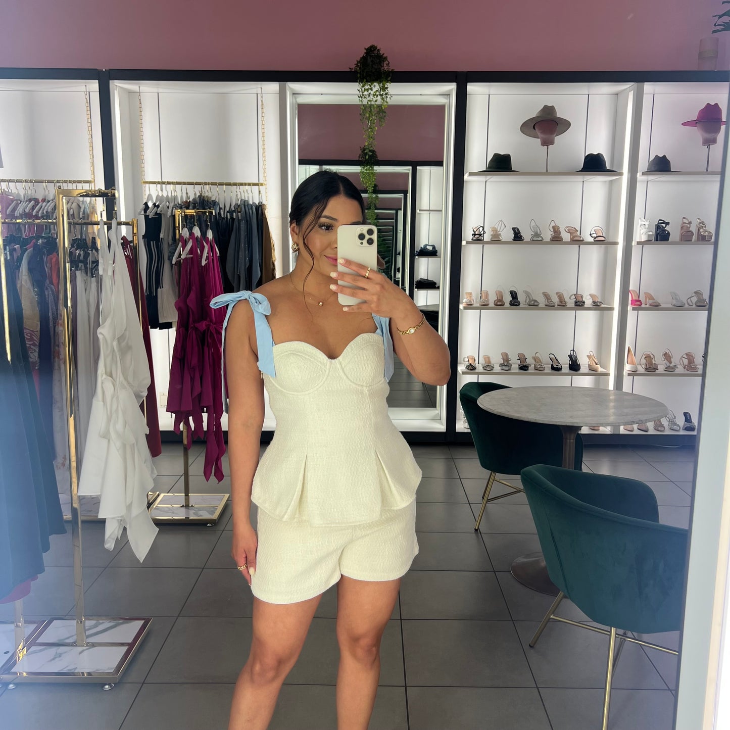 Amber Short Set-Cream