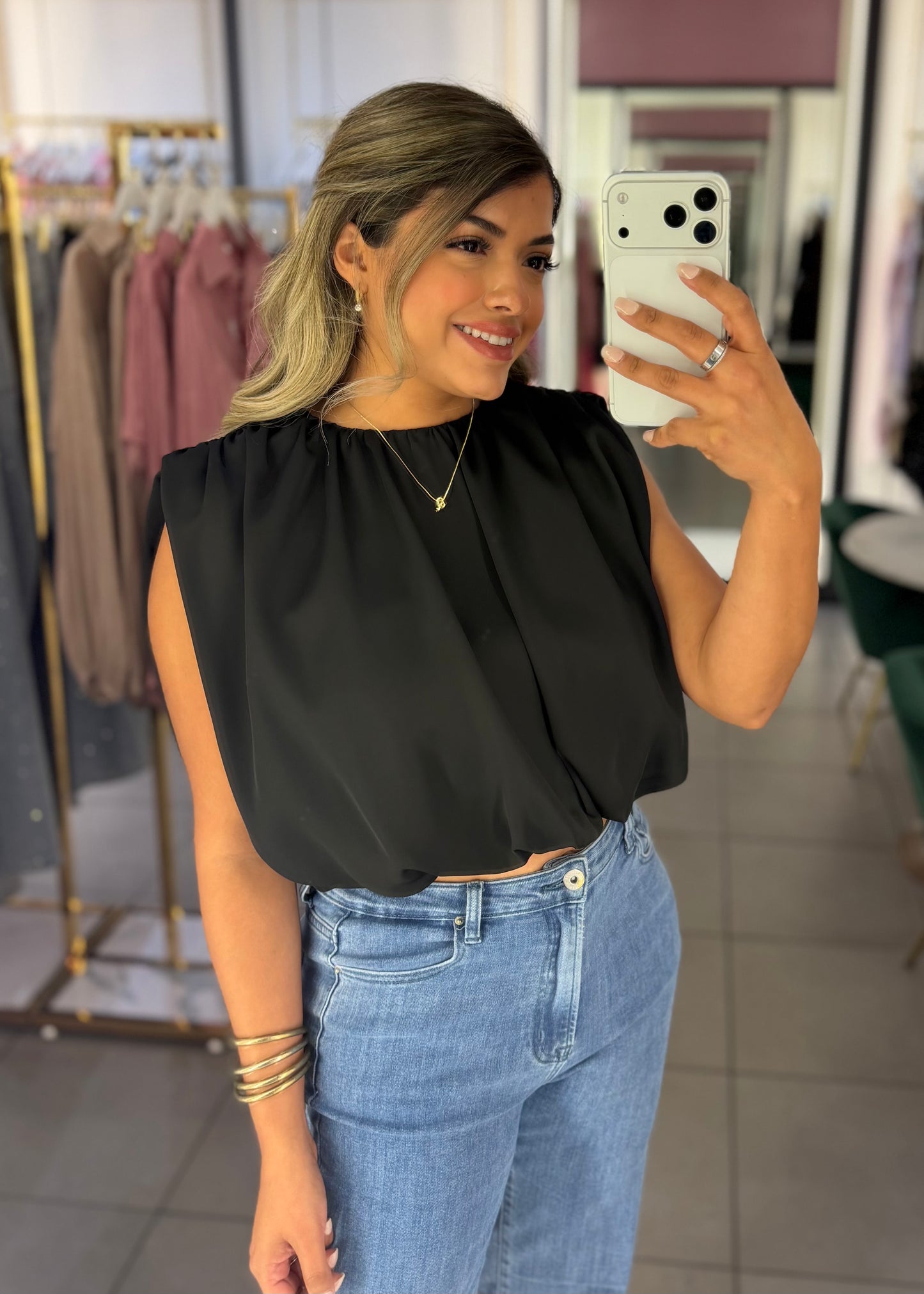 Gia Bubble Hem Top- More colors