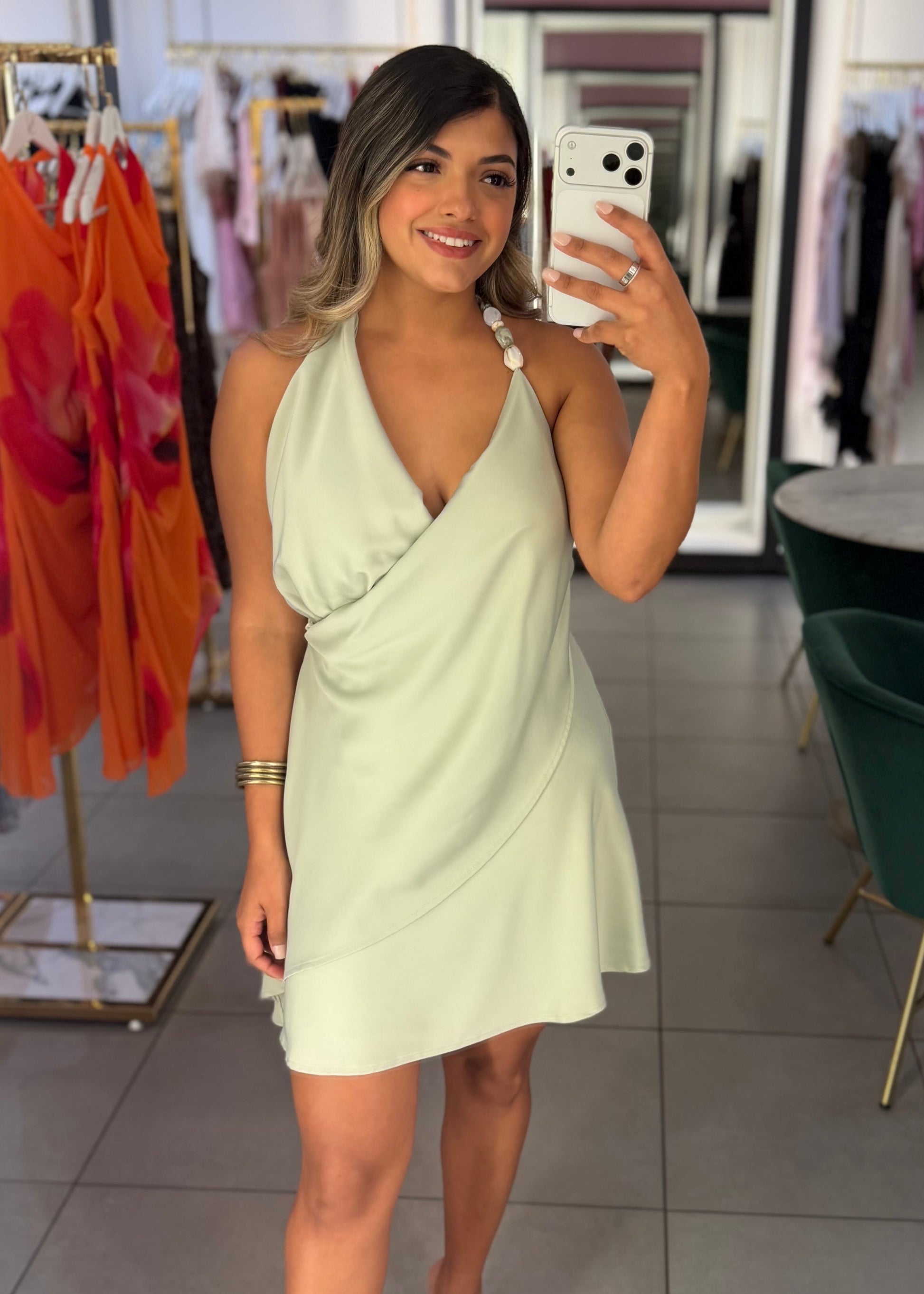 eva satin mini dress Eva Mini Dress with lace