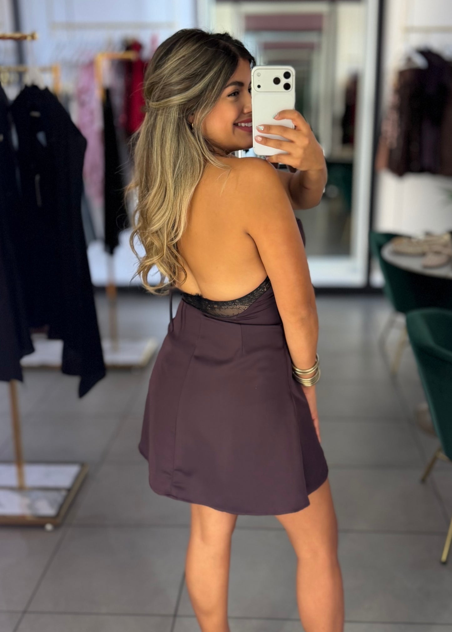 Satin in the city dress