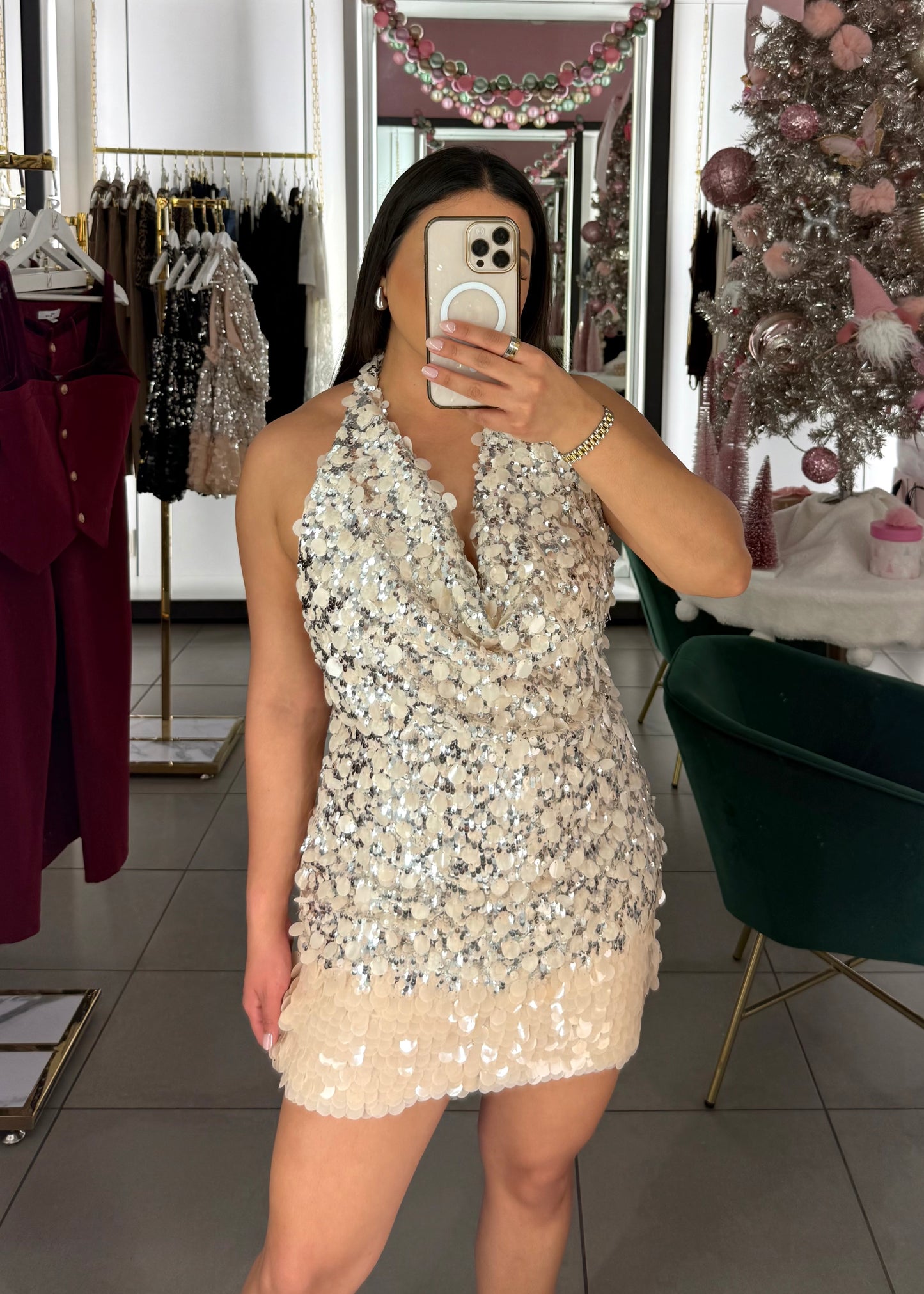 Twinkling Halter Dress