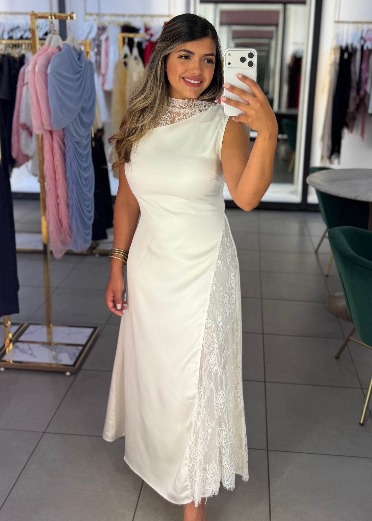 Lavina Satin Lace Maxi
