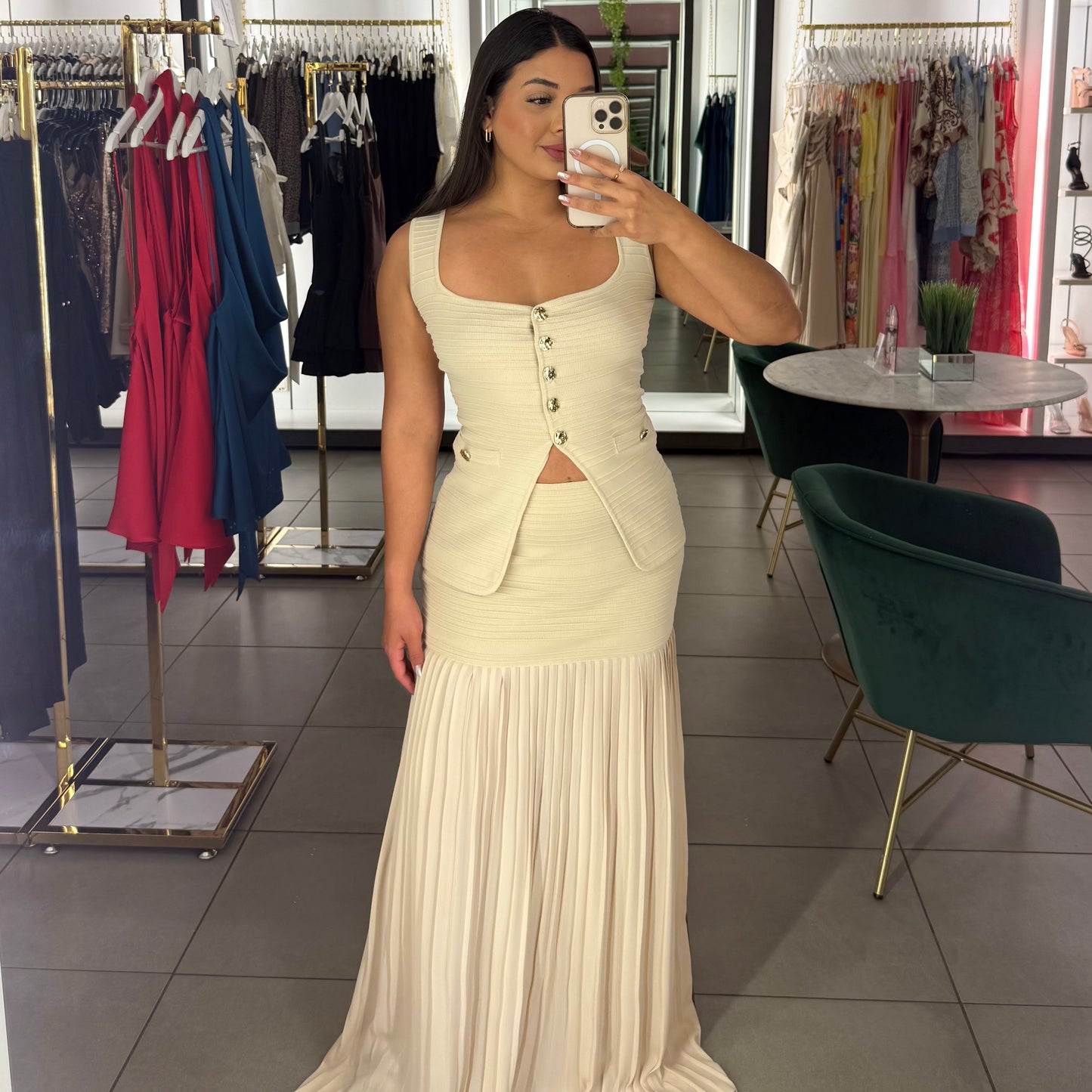 Brielle Pleated Skirt Set- More Colors