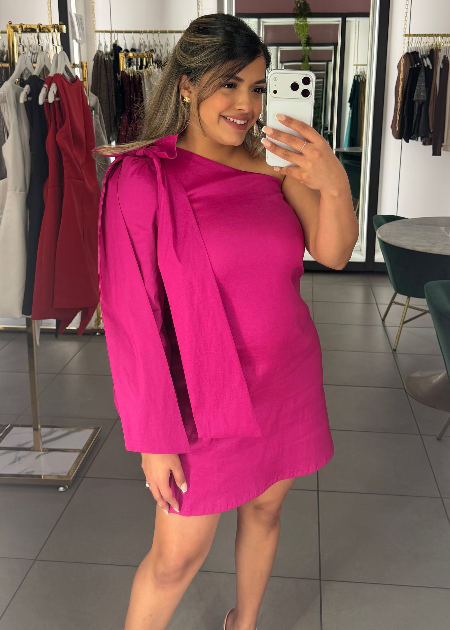 Amy One Shoulder Bow Dress