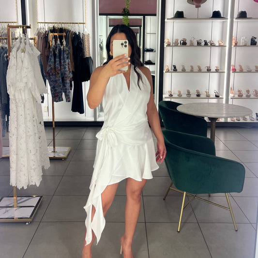 Linda Satin Halter Dress