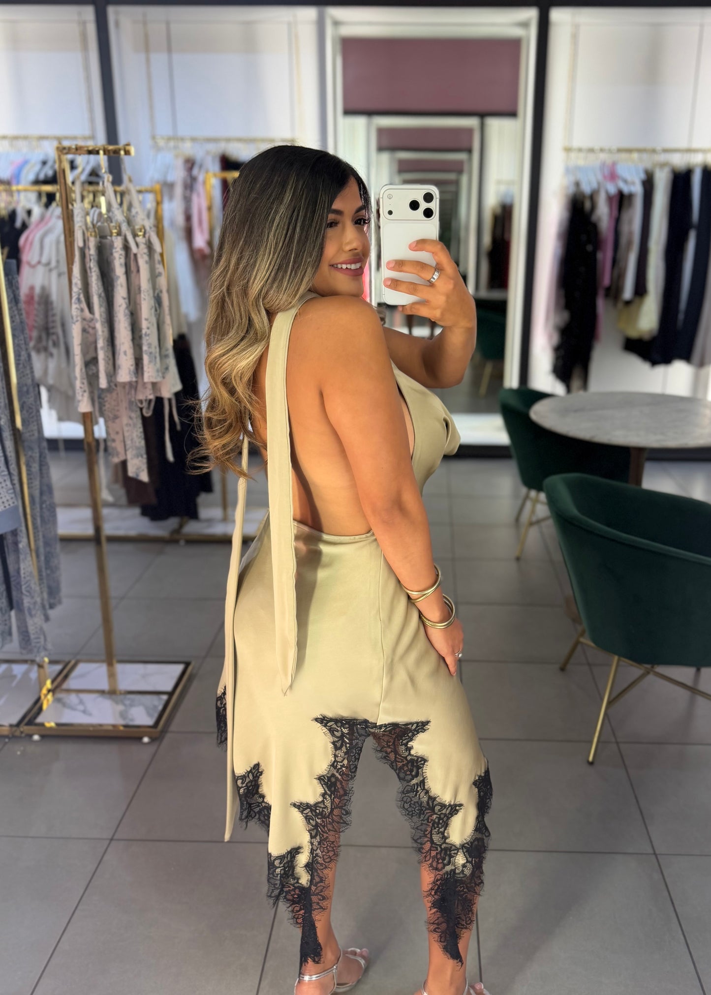 Sally Halter Lace Dress