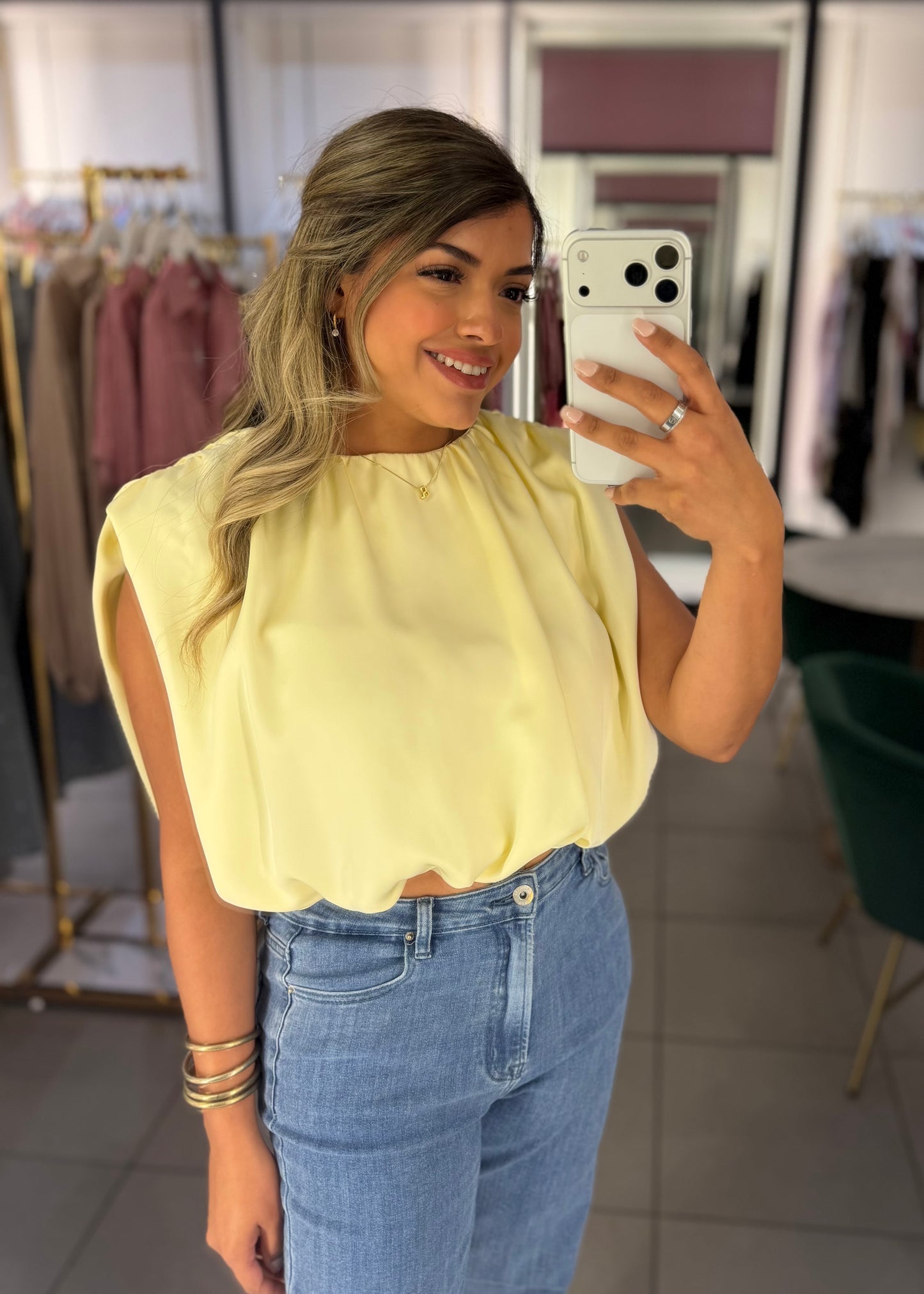 Gia Bubble Hem Top- More colors