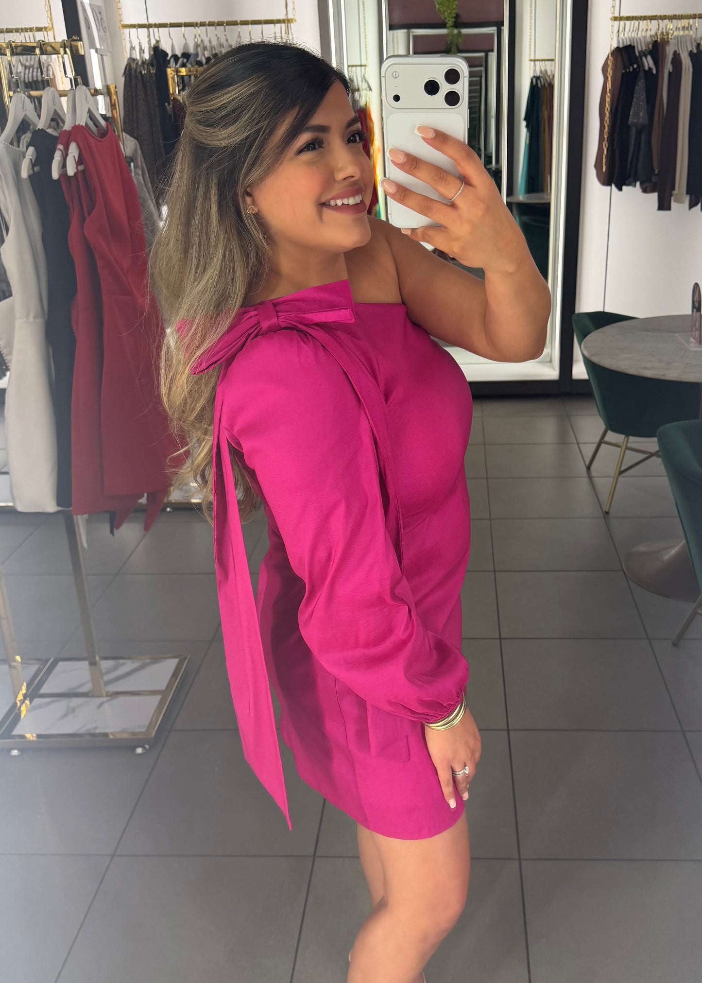 Amy One Shoulder Bow Dress