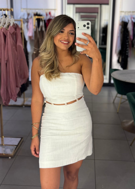 Summer linen mini dress