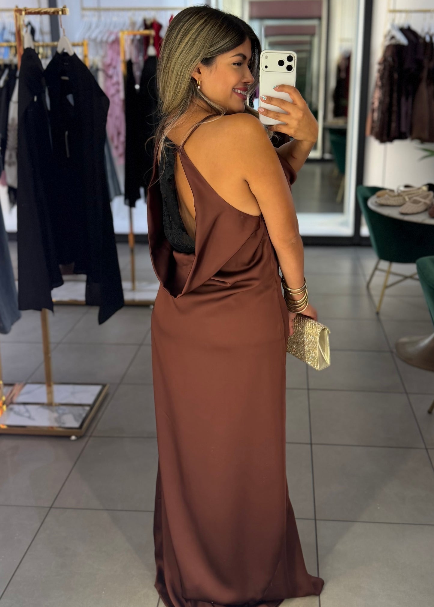 Merlot satin dress