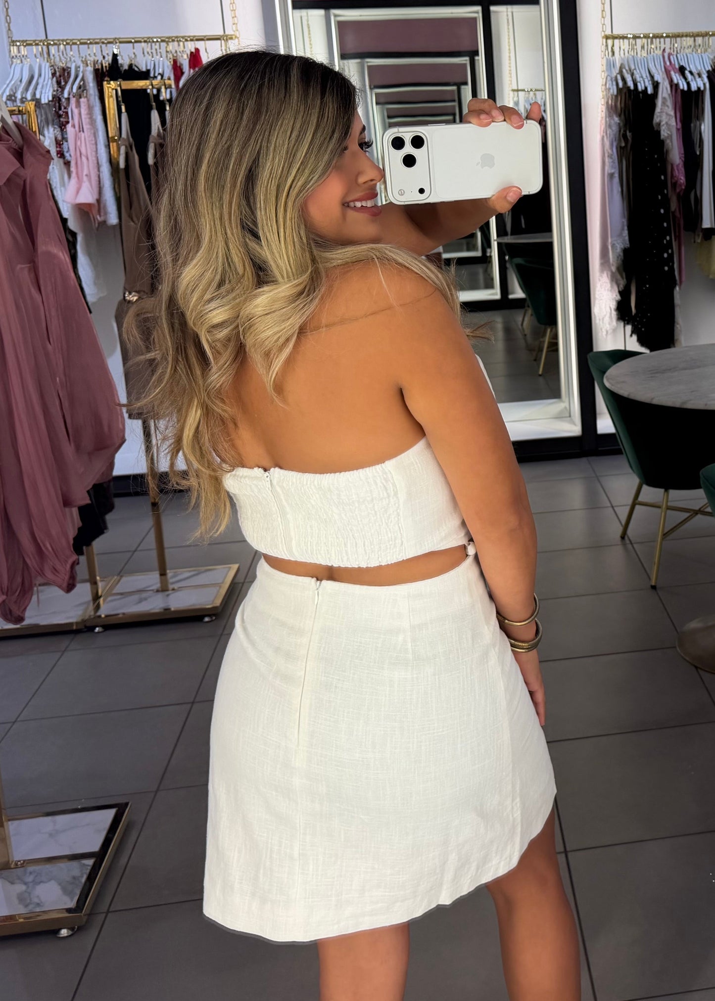 Summer linen mini dress