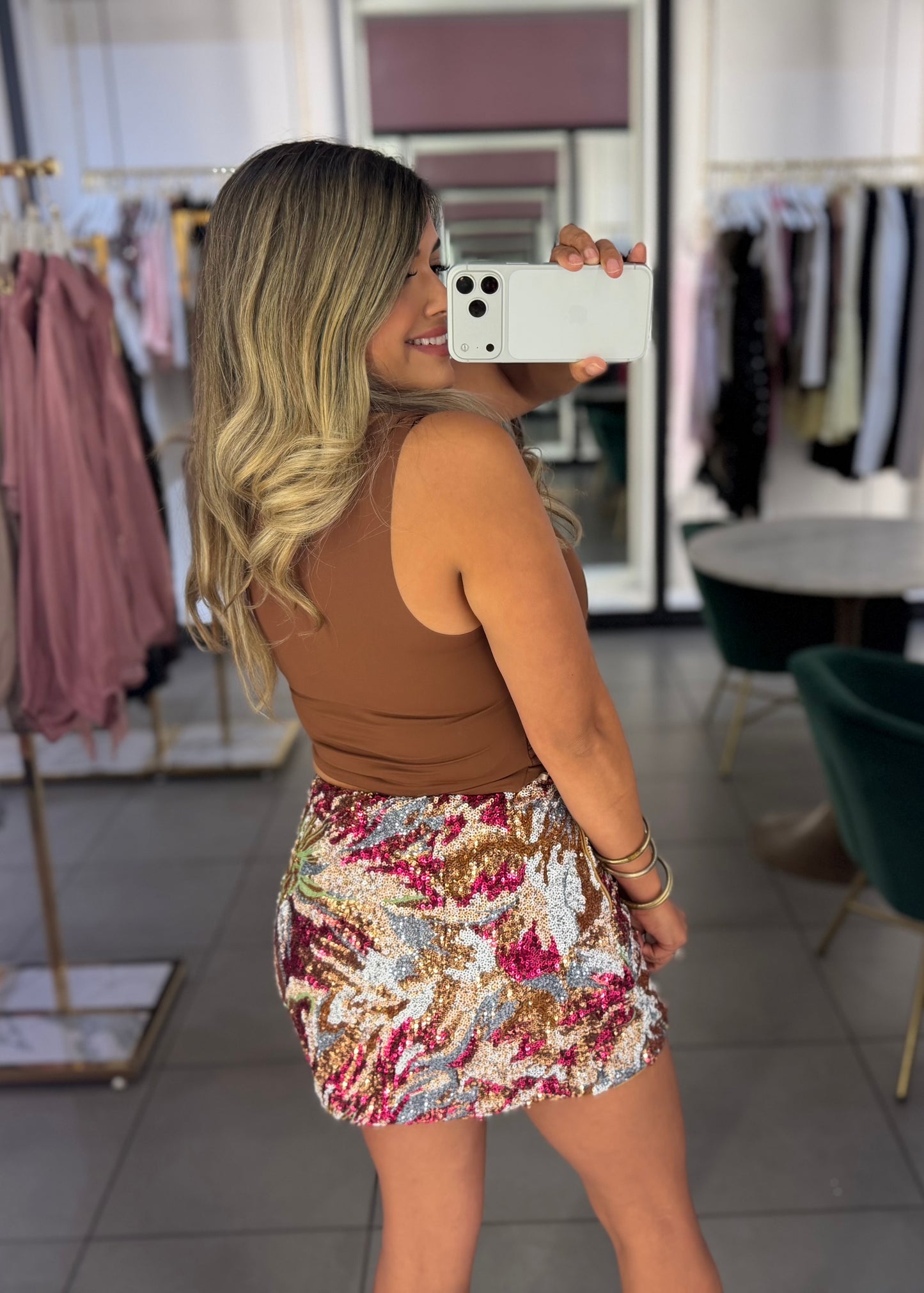 Fleur sequin skirt