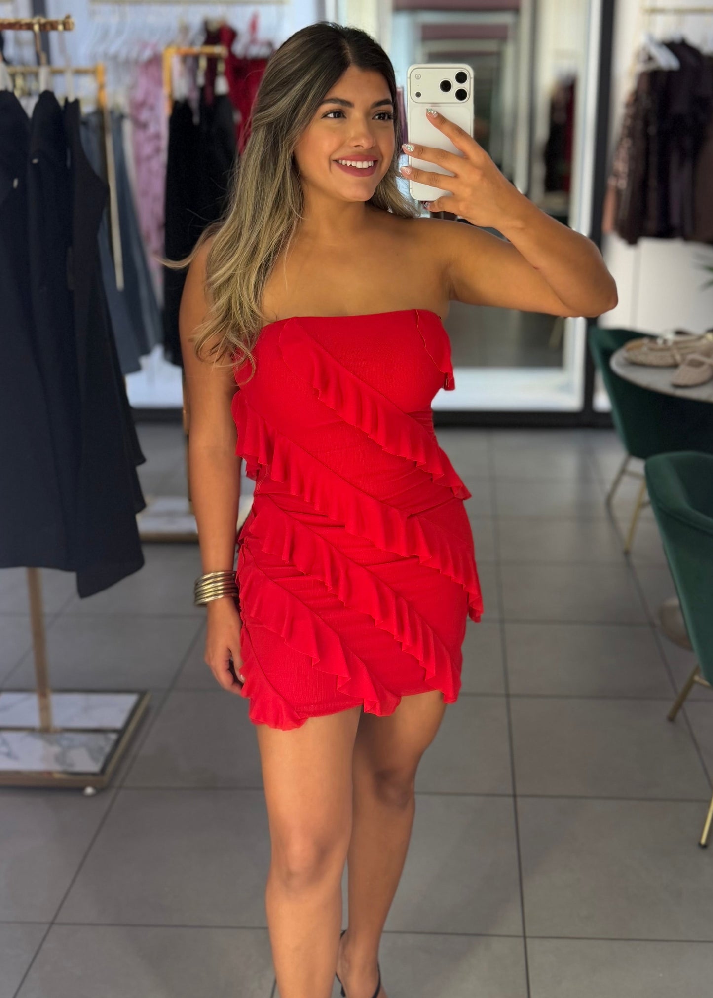 Elida Ruffle Mini Dress