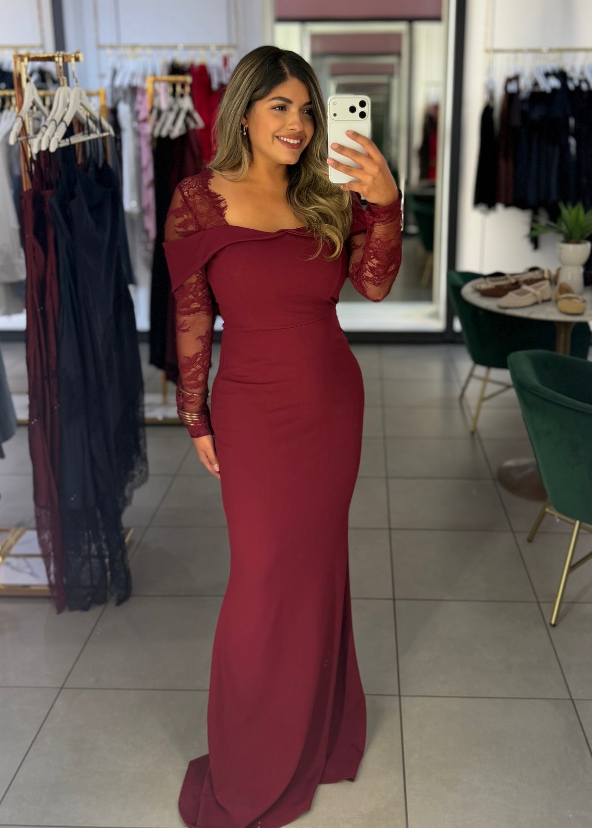 Sylvia Lace Sleeve Formal