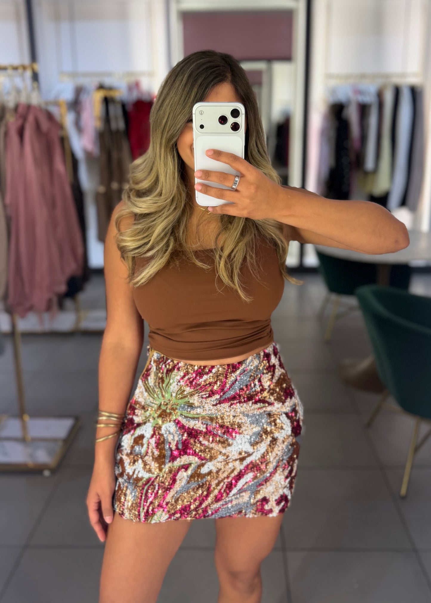 Fleur sequin skirt