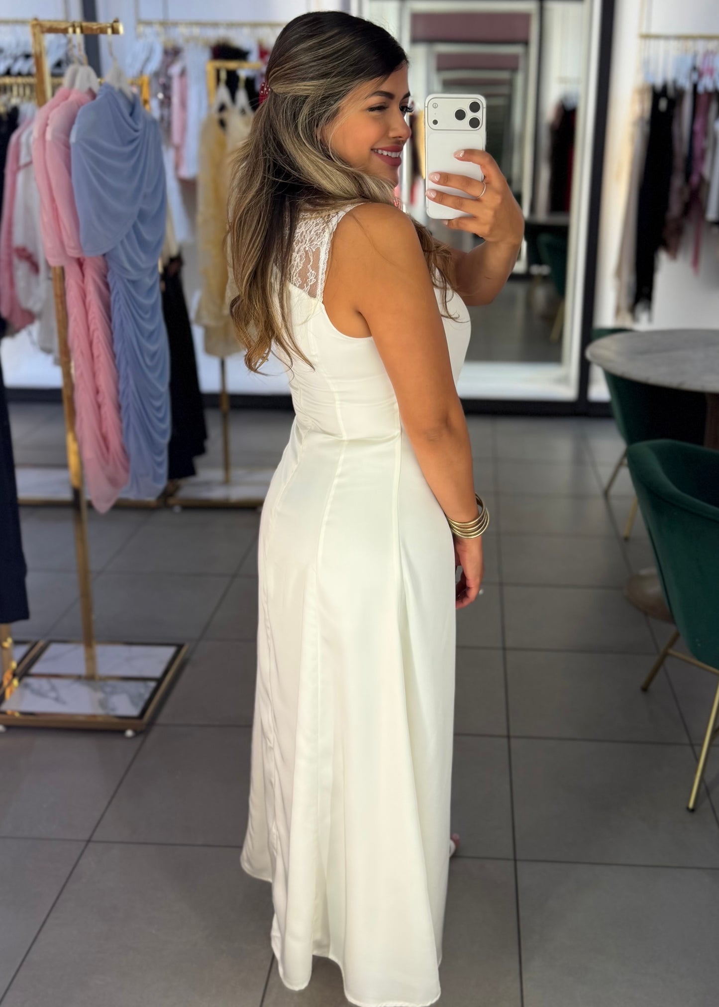 Lavina Satin Lace Maxi