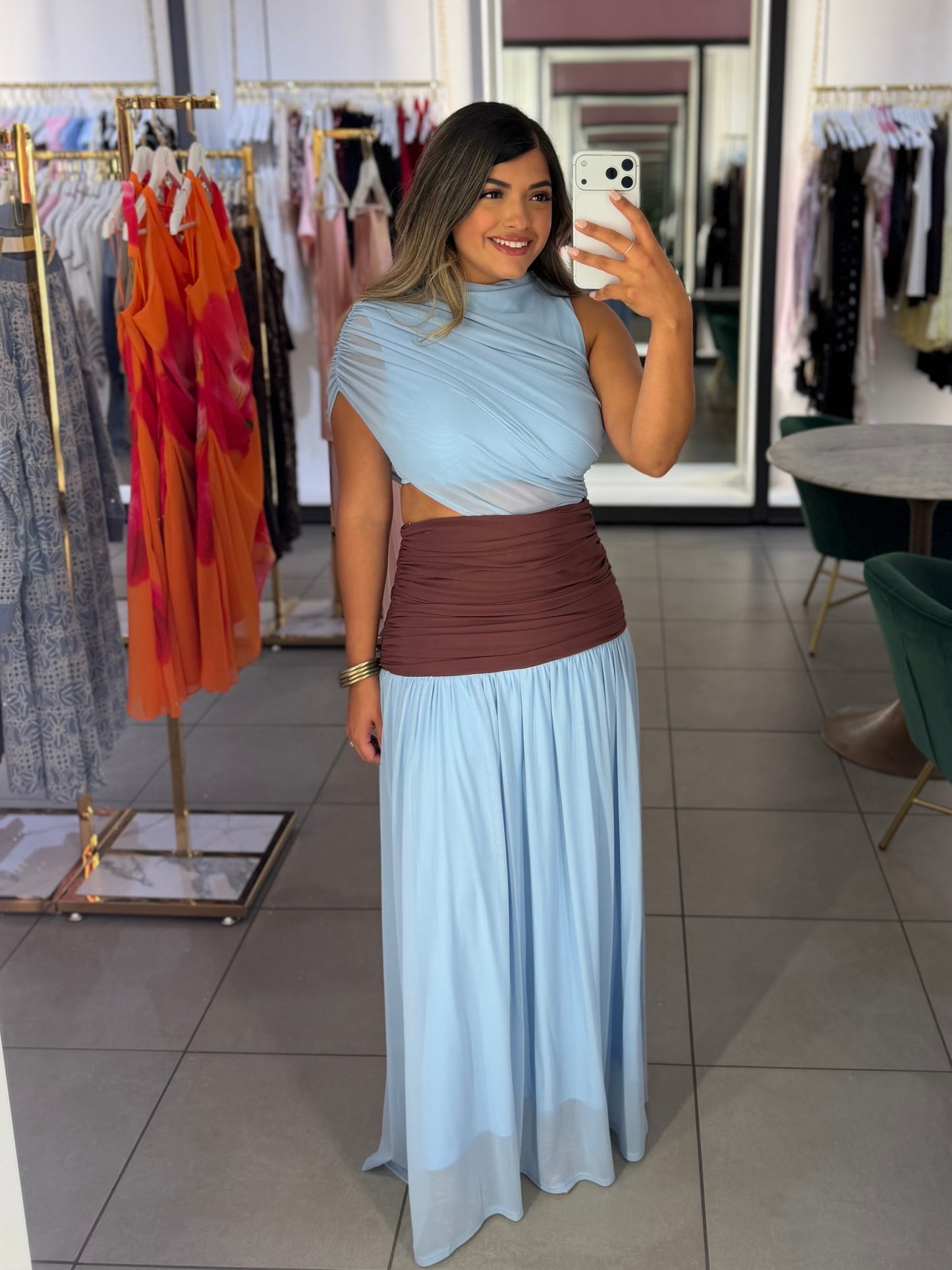 Sofia Contrast Maxi Dress