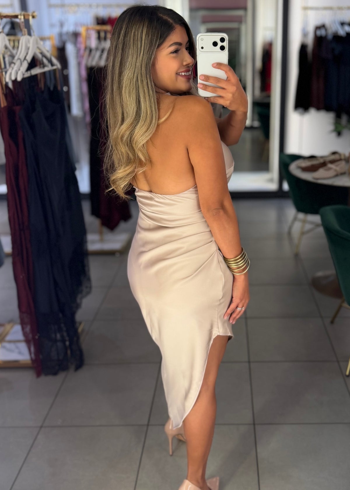 Delilah Asymmetrical Midi Dress