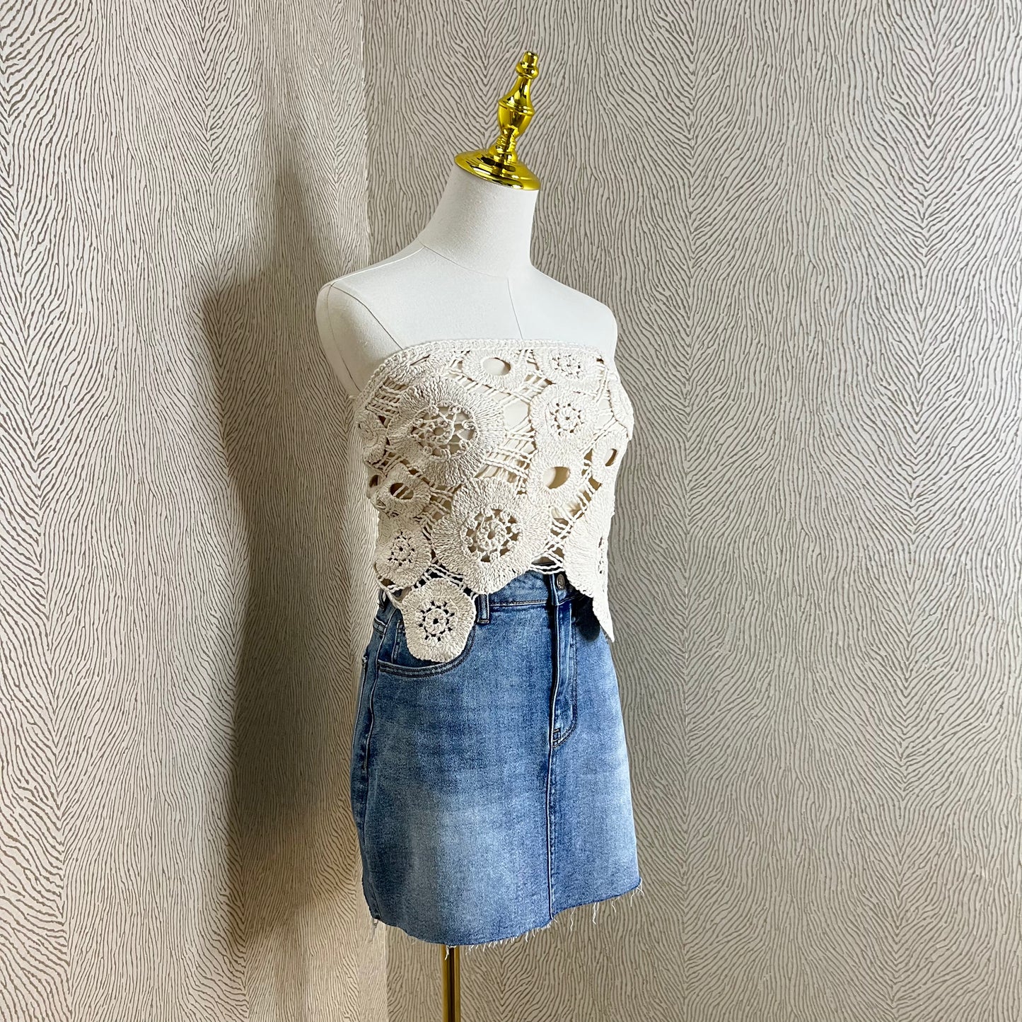 Floral Crochet Top-