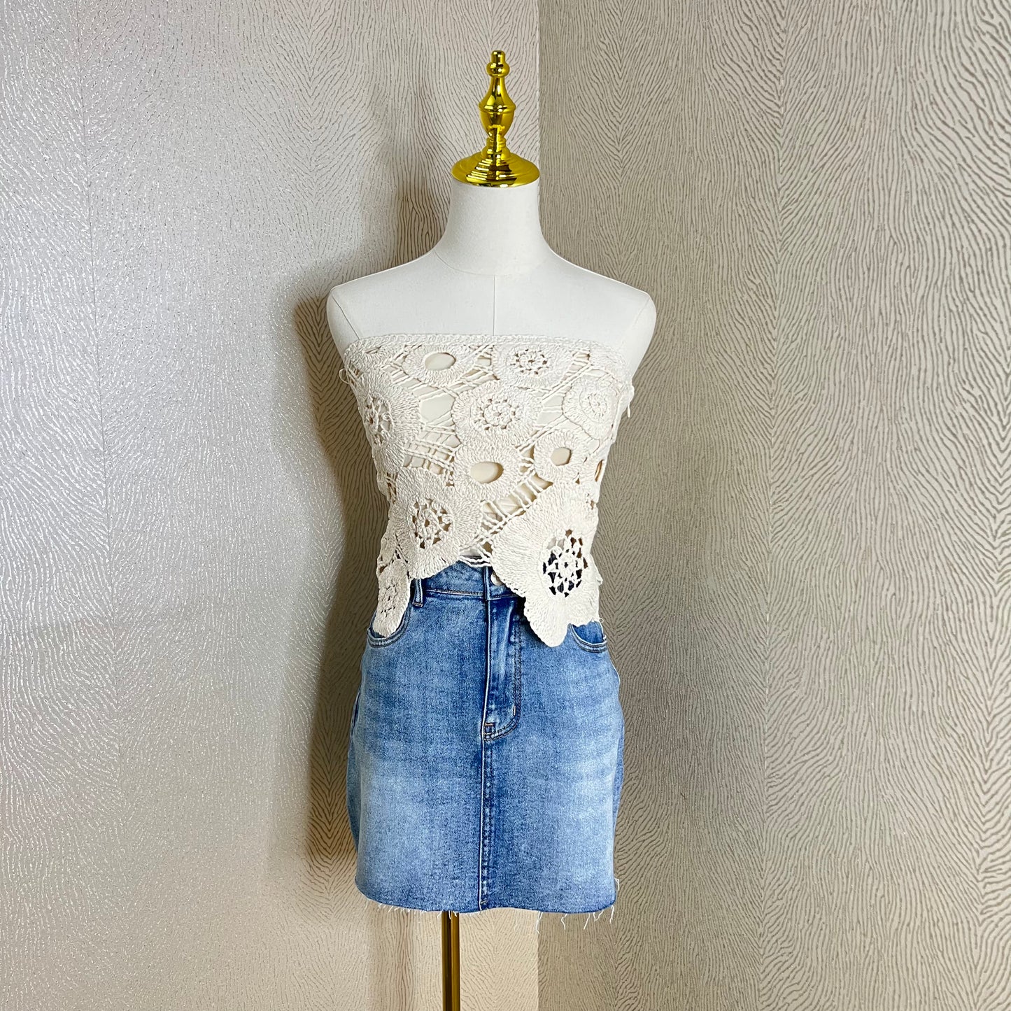 Floral Crochet Top-