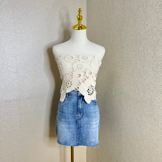Floral Crochet Top-