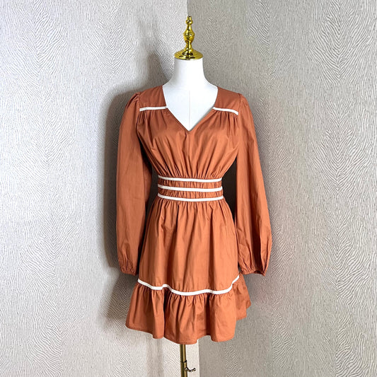 Itzel Dress-Burnt Orange