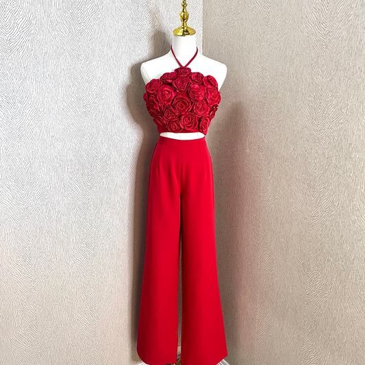 Aubrey Rosette Pant Set-
